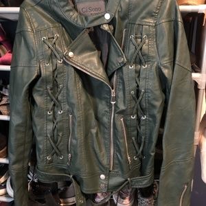 Ci Sono by Cavalini Faux Leather Motorcycle Jacket